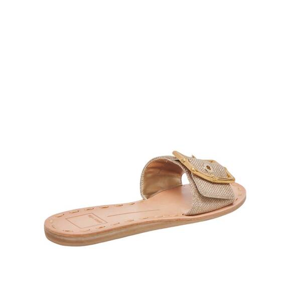 NEW DOLCE VITA women's dasa sandals in light gold raffia - Picture 4 of 6